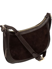 Cultured London Brown 'Roisin' Suede & Leather Cross-Body Bag - Image 3 of 7