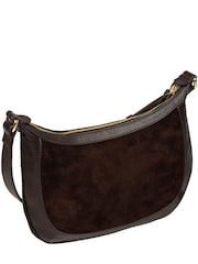 Cultured London Brown 'Roisin' Suede & Leather Cross-Body Bag - Image 5 of 7