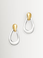 Missoma Silver Tone Molten Teardrop Statement Stud Earrings - Image 1 of 3