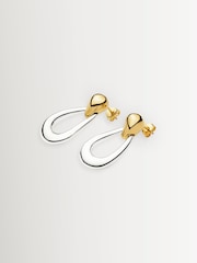Missoma Silver Tone Molten Teardrop Statement Stud Earrings - Image 2 of 3