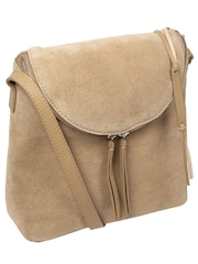 Cultured London Natural 'Luisana' Suede Cross-Body Bag - Image 6 of 6