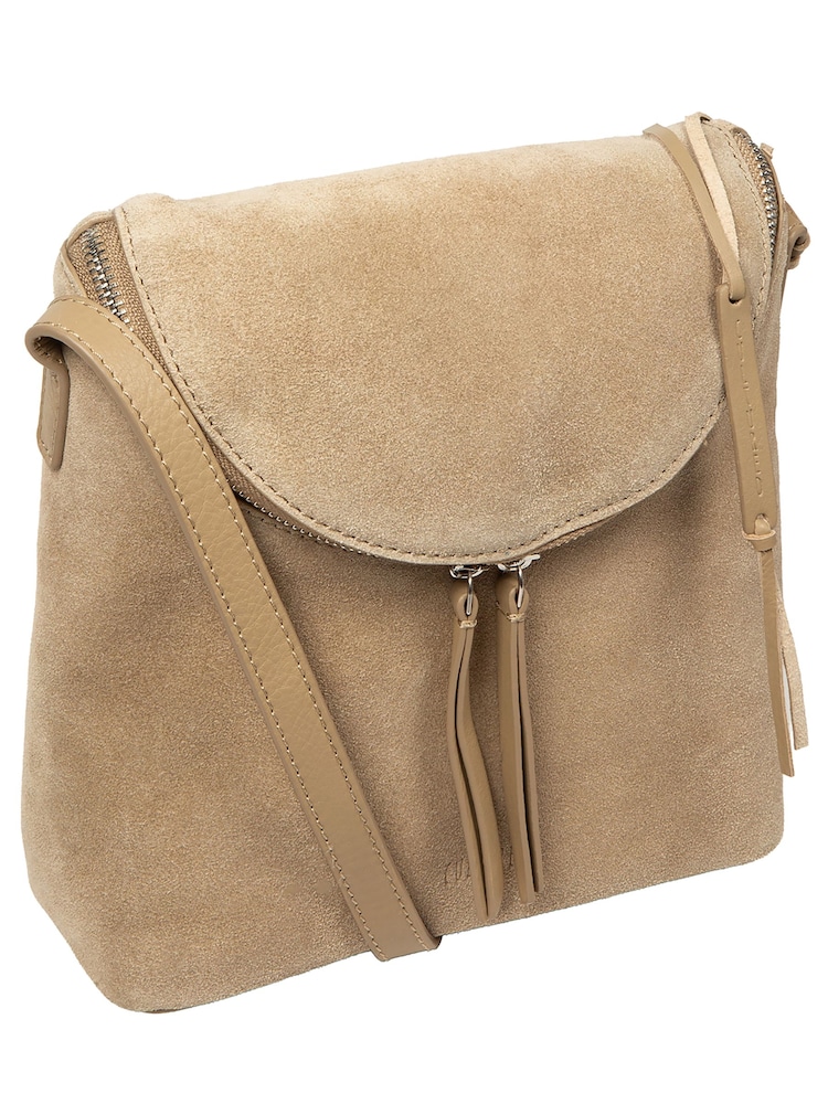 Cultured London Natural 'Luisana' Suede Cross-Body Bag - Image 6 of 6 Cultured London Natural 'Luisana' Suede Cross-Body Bag - Image 6 of 6