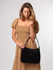Cultured London Black 'Camille' Suede Shoulder Bag - Image 2 of 7