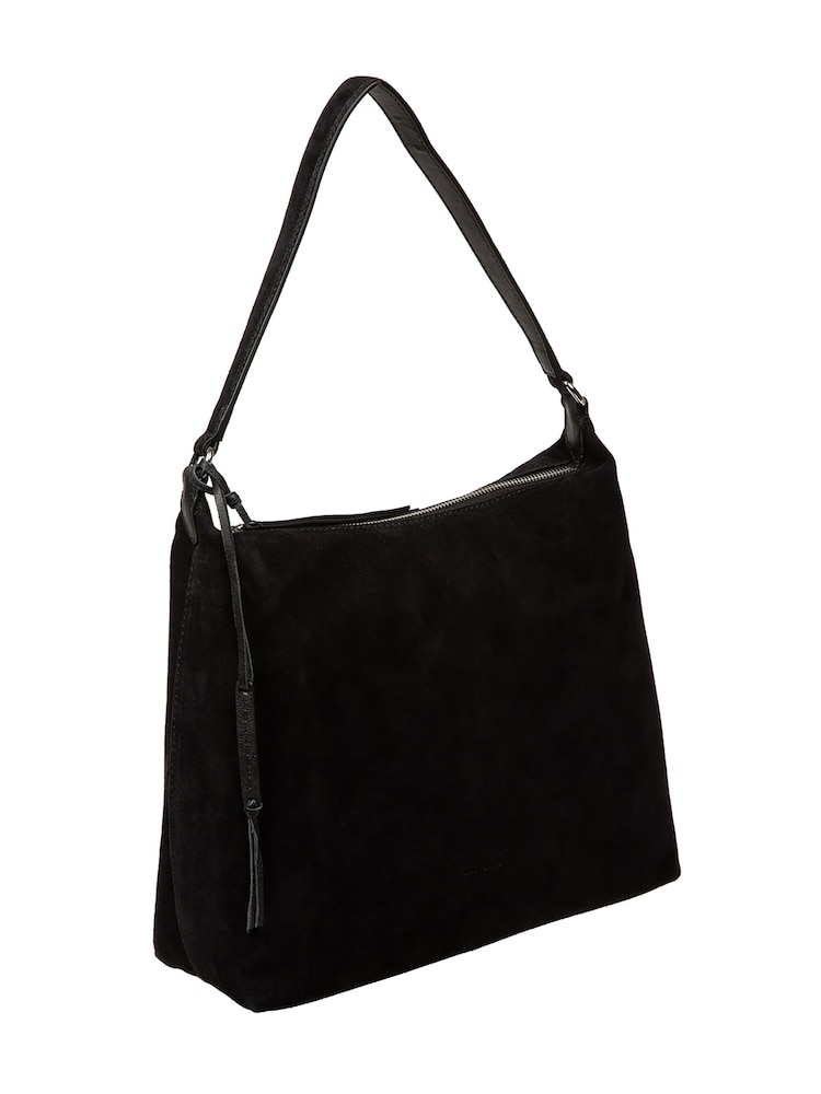 Cultured London Black 'Camille' Suede Shoulder Bag - Image 7 of 7