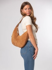 Cultured London Brown 'Kacey' Suede & Leather Shoulder Bag - Image 1 of 6