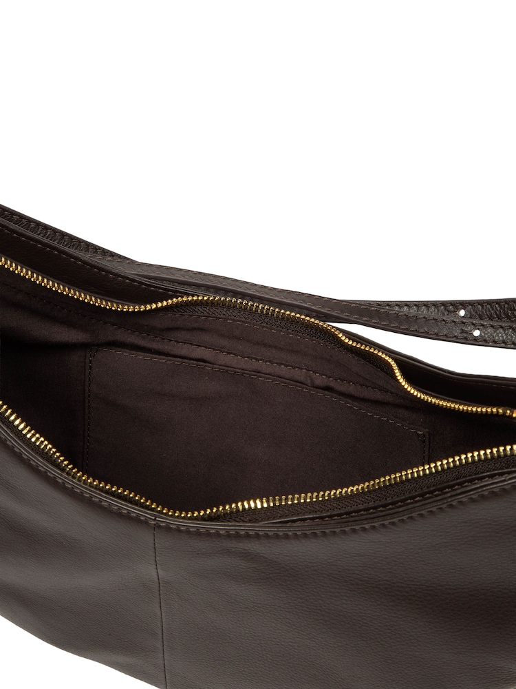 Cultured London Chocolate Brown 'Consuelo' Leather Grab Bag - Image 8 of 8
