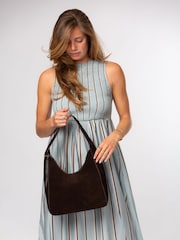 Cultured London Chocolate Brown 'Eloise' Suede & Leather Handbag - Image 1 of 5