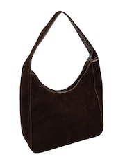 Cultured London Chocolate Brown 'Eloise' Suede & Leather Handbag - Image 3 of 5