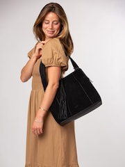 Cultured London Black 'Anitta' Suede Shoulder Bag - Image 3 of 7