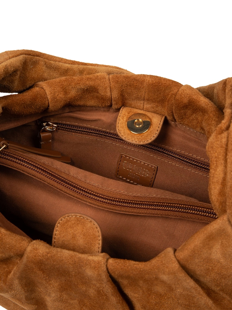 Cultured London Brown 'Beatriz' Suede Handbag - Image 5 of 5