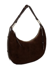 Cultured London Chocolate Brown 'Kacey' Suede & Leather Shoulder Bag - Image 5 of 6