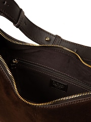 Cultured London Chocolate Brown 'Kacey' Suede & Leather Shoulder Bag - Image 6 of 6