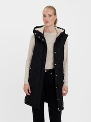 VERO MODA Black Quilted Padded Gilet with Cosy Teddy Lining - Image 1 of 5