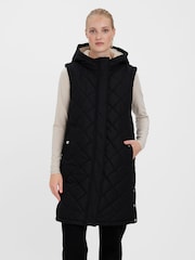 VERO MODA Black Quilted Padded Gilet with Cosy Teddy Lining - Image 2 of 5
