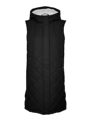 VERO MODA Black Quilted Padded Gilet with Cosy Teddy Lining - Image 5 of 5