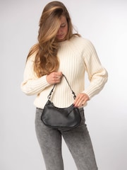 Cultured London Black Amaya Leather Grab Bag - Image 2 of 6