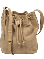 Cultured London Natural 'Emerson' Suede & Leather Shoulder Bag - Image 3 of 7