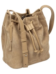 Cultured London Natural 'Emerson' Suede & Leather Shoulder Bag - Image 4 of 7