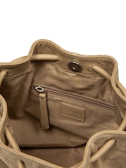 Cultured London Natural 'Emerson' Suede & Leather Shoulder Bag - Image 5 of 7
