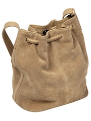 Cultured London Natural 'Emerson' Suede & Leather Shoulder Bag - Image 6 of 7