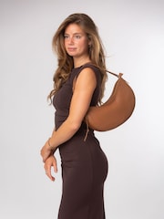 Cultured London Brown 'Consuelo' Leather Grab Bag - Image 1 of 7