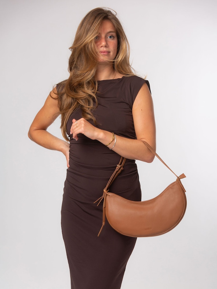Cultured London Brown 'Consuelo' Leather Grab Bag - Image 2 of 7