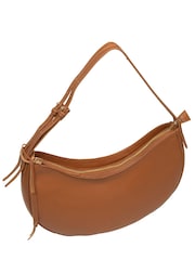 Cultured London Brown 'Consuelo' Leather Grab Bag - Image 6 of 7