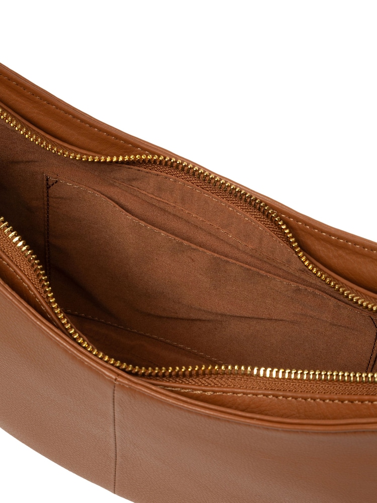 Cultured London Brown 'Consuelo' Leather Grab Bag - Image 7 of 7
