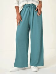 Roman Blue Crinkle Texture Tie Front Trousers - Image 3 of 4