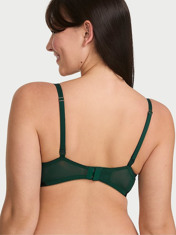 Victoria's Secret Velvet Pine Green Plunge Push Up Lace Bra - Image 2 of 2