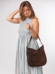 Cultured London Chocolate Brown 'Bonnie' Leather Shoulder Bag - Image 2 of 6
