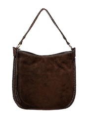 Cultured London Chocolate Brown 'Bonnie' Leather Shoulder Bag - Image 3 of 6