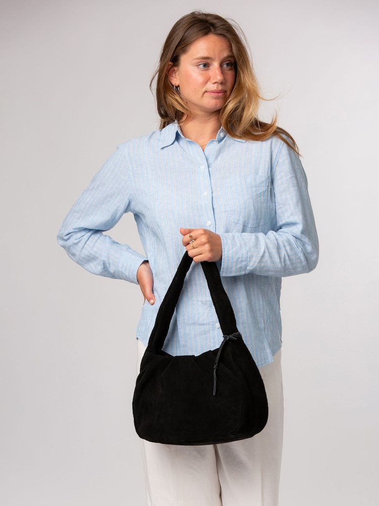 Cultured London Black 'Beatriz' Suede Handbag - Image 1 of 6 Cultured London Black 'Beatriz' Suede Handbag - Image 1 of 6