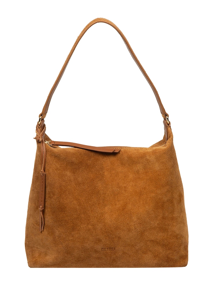 Cultured London Brown 'Camille' Suede Shoulder Bag - Image 1 of 5