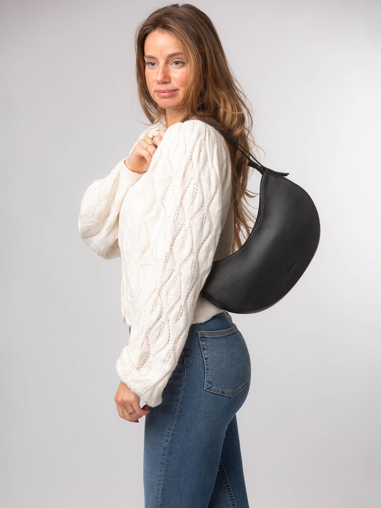 Cultured London Black 'Consuelo' Leather Grab Bag - Image 1 of 7
