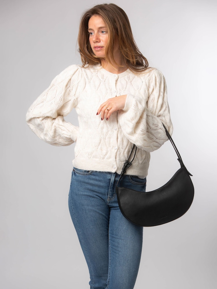 Cultured London Black 'Consuelo' Leather Grab Bag - Image 2 of 7