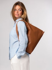Cultured London Brown 'Aspen' Leather Tote Bag - Image 2 of 7