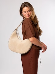 Cultured London Natural 'Kacey' Suede & Leather Shoulder Bag - Image 1 of 7