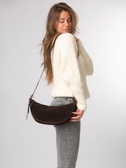 Cultured London Brown 'Carine' Suede Cross-Body Bag - Image 1 of 7