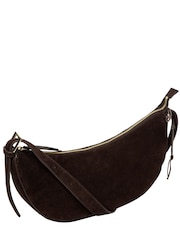 Cultured London Brown 'Carine' Suede Cross-Body Bag - Image 4 of 7