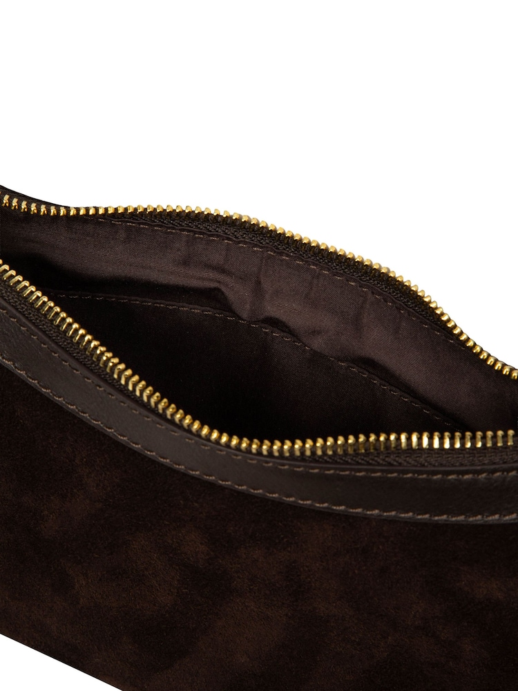 Cultured London Brown 'Carine' Suede Cross-Body Bag - Image 7 of 7 Cultured London Brown 'Carine' Suede Cross-Body Bag - Image 7 of 7