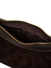 Cultured London Chocolate Brown 'Carine' Suede Cross Body Bag - Image 9 of 9