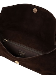 Cultured London Brown 'Perla' Suede Black Clutch Bag - Image 5 of 6