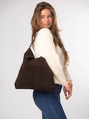 Cultured London Chocolate Brown Harmony Suede Leather Tote Bag - Image 2 of 8