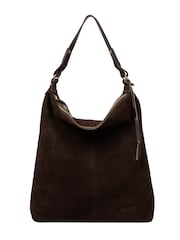 Cultured London Chocolate Brown Harmony Suede Leather Tote Bag - Image 3 of 8