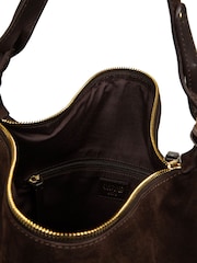 Cultured London Chocolate Brown Harmony Suede Leather Tote Bag - Image 5 of 8