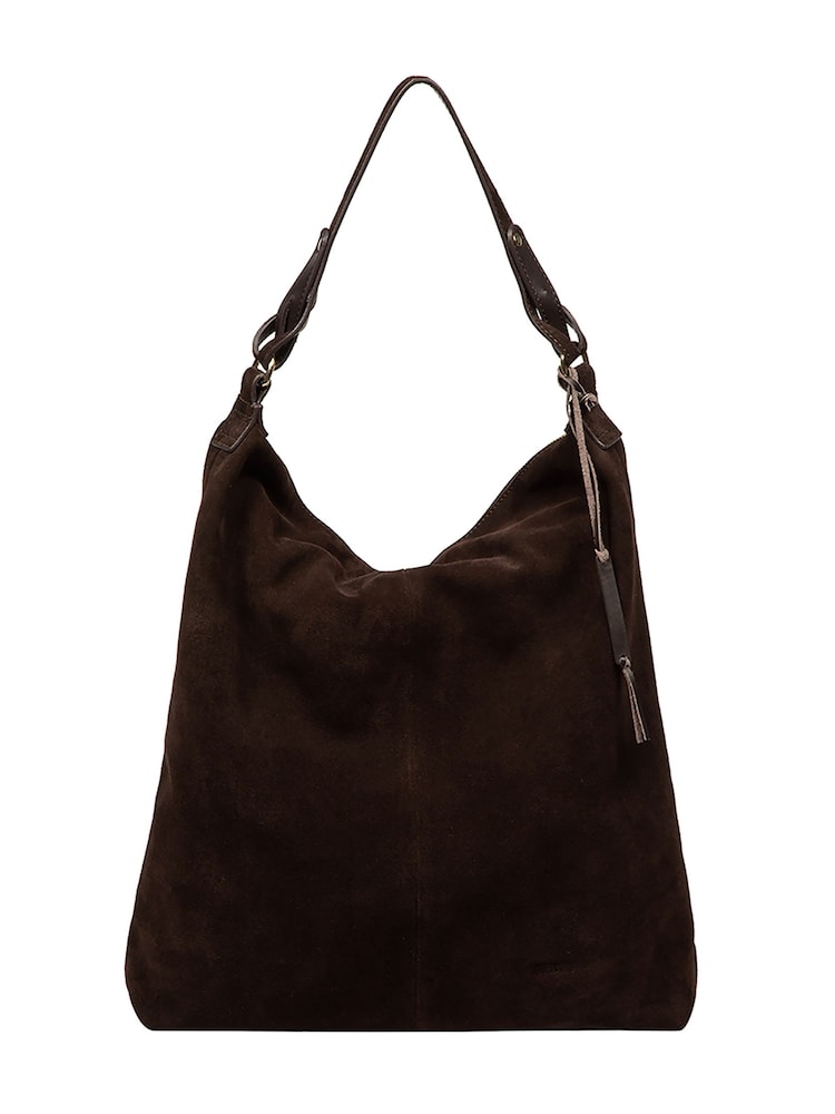 Cultured London Chocolate Brown Harmony Suede Leather Tote Bag - Image 8 of 8