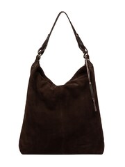 Cultured London Chocolate Brown Harmony Suede Leather Tote Bag - Image 9 of 9