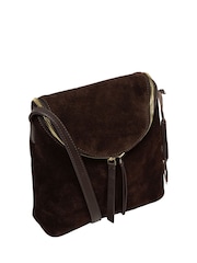 Cultured London Brown 'Luisana' Suede Cross Body Bag - Image 2 of 4