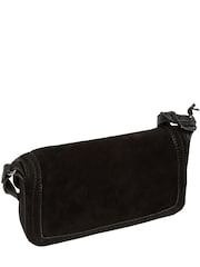 Cultured London Black 'Ashe' Suede Mini Cross Body Bag - Image 4 of 6